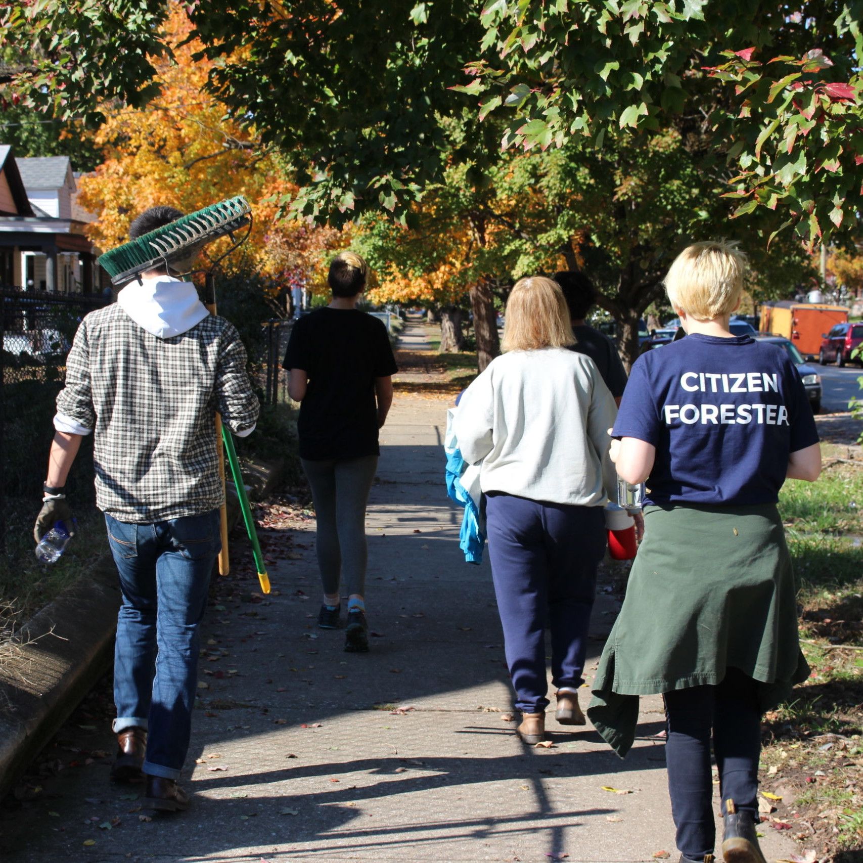 Citizen Foresters volunteers walking neighborhood